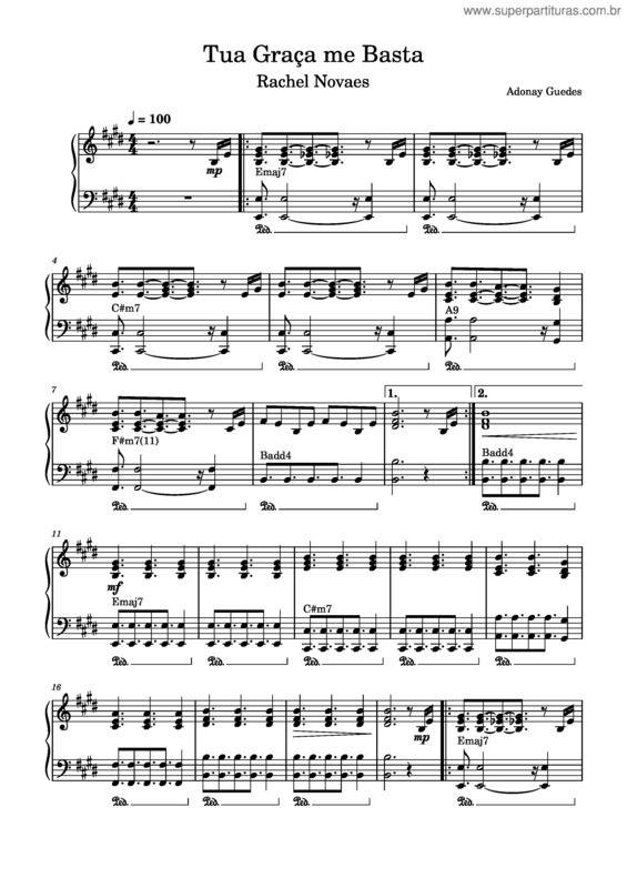 Partitura da música Tua Graça Me Basta v.7