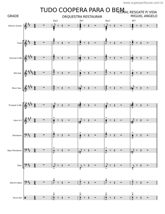 Partitura da música Tudo Coopera Para O Bem