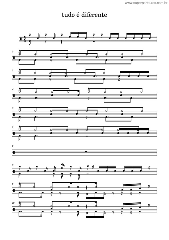 Partitura da música Tudo É Diferente v.2