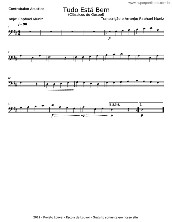 Partitura da música Tudo Está Bem v.3