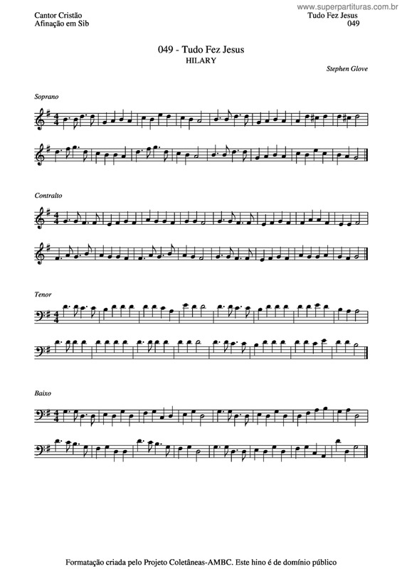 Partitura da música Tudo Fez Jesus v.3