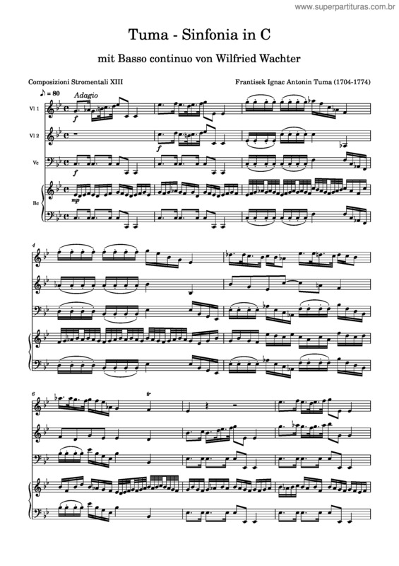 Partitura da música Tuma – Sinfonia In C