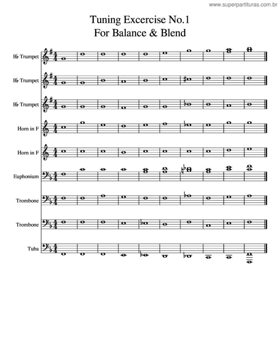 Partitura da música Tuning Excercise No.1 For Balance & Blend