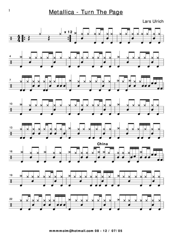 Partitura da música Turn the Page