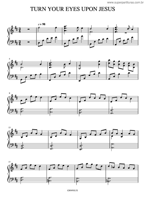 Partitura da música Turn Your Eyes Upon Jesus v.2