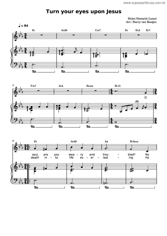 Partitura da música Turn Your Eyes Upon Jesus v.5