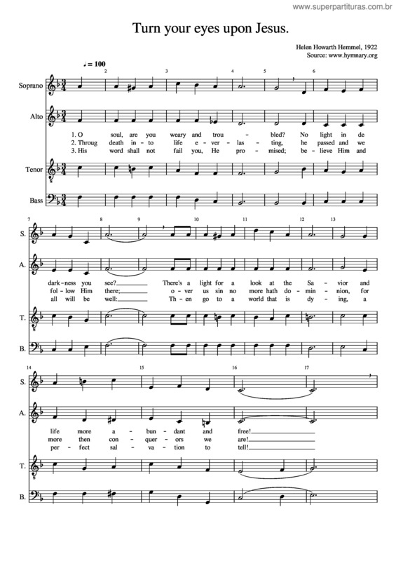 Partitura da música Turn Your Eyes Upon Jesus v.6