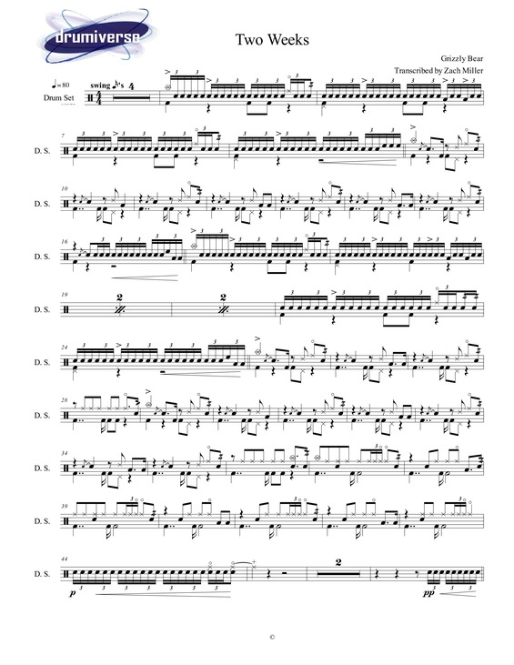 Partitura da música Two Weeks