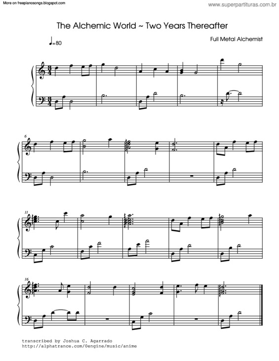 Partitura da música Two Years Thereafter