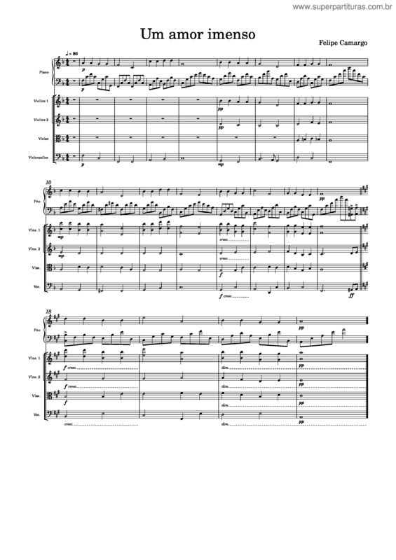 Partitura da música Um Amor Imenso v.2