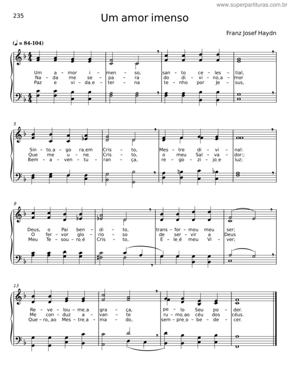 Partitura da música Um Amor Imenso v.3