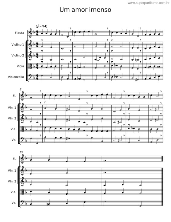 Partitura da música Um Amor Imenso v.4