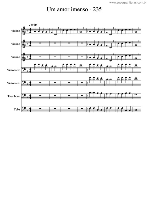 Partitura da música Um Amor Imenso