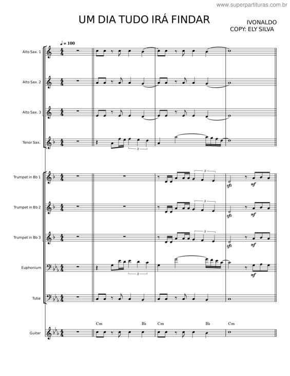 Partitura da música Um Dia Tudo Irá Findar