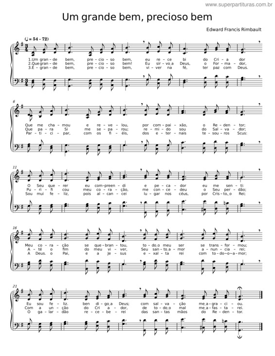 Partitura da música Um Grande Bem, Precioso Bem