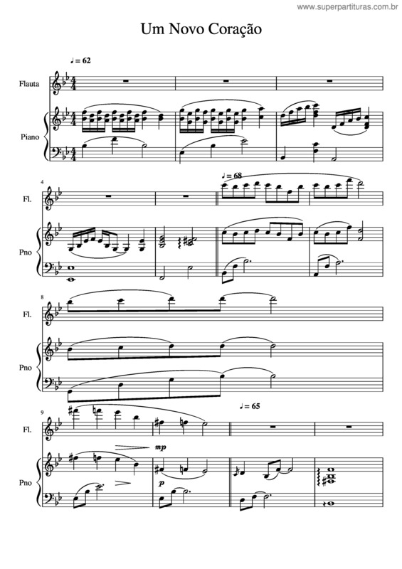 Partitura da música Um Novo Coração v.2