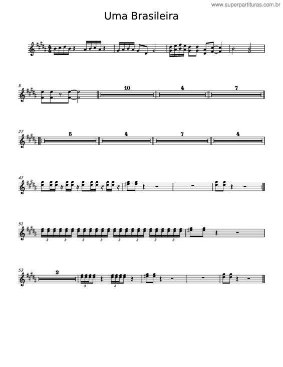 Partitura da música Uma Brasileira v.4