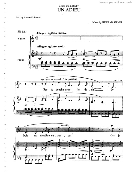 Partitura da música Un adieu