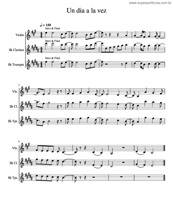 Partitura da música Un Día A La Vez v.2