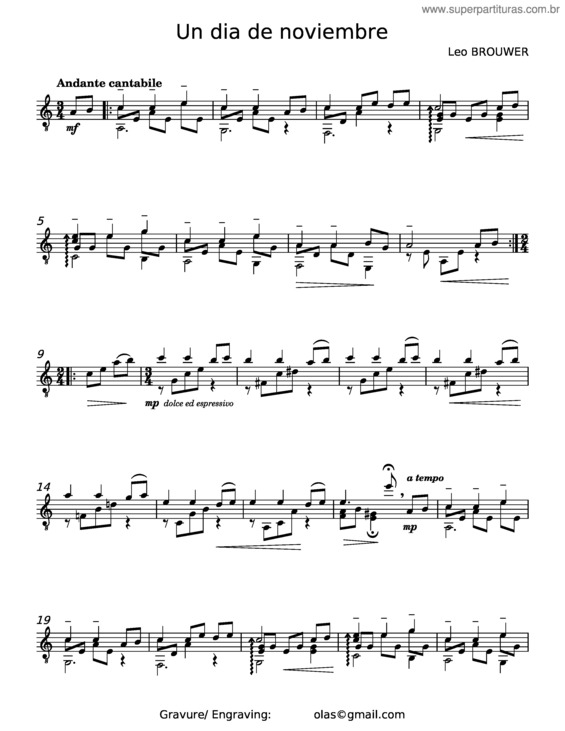 Partitura da música Un Dia De Noviembre v.7