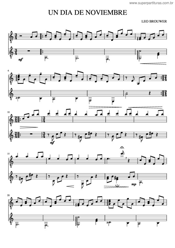 Partitura da música Un Dia De Noviembre v.9