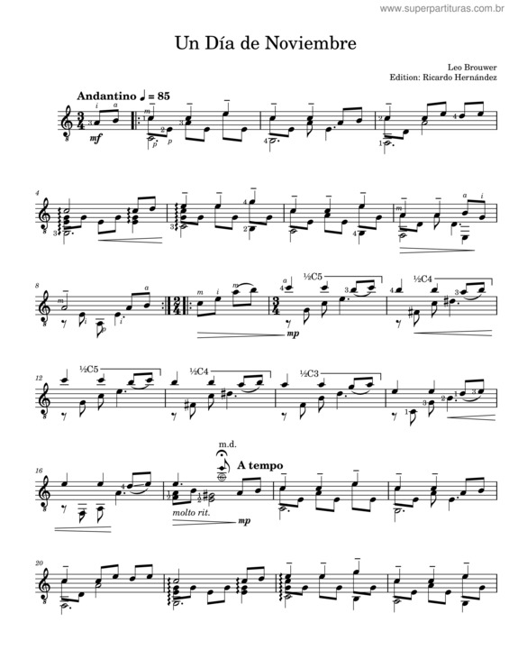 Partitura da música Un Día De Noviembre