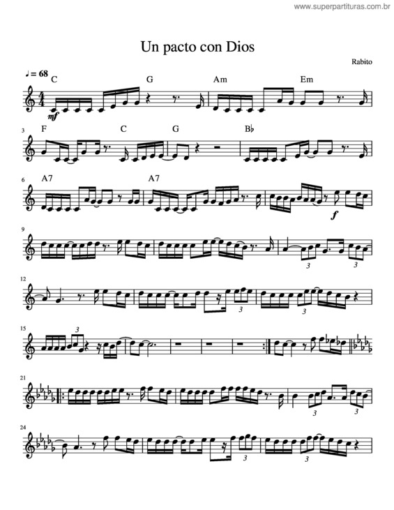 Partitura da música Un Pacto Con Dios