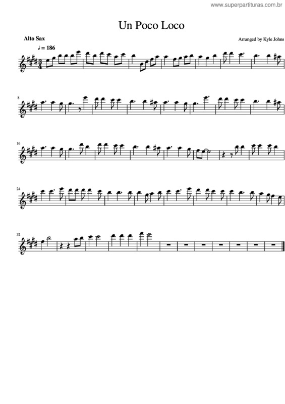 Partitura da música Un Poco Loco v.2