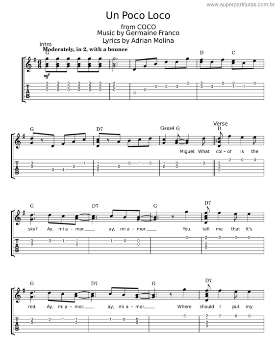 Partitura da música Un Poco Loco v.6