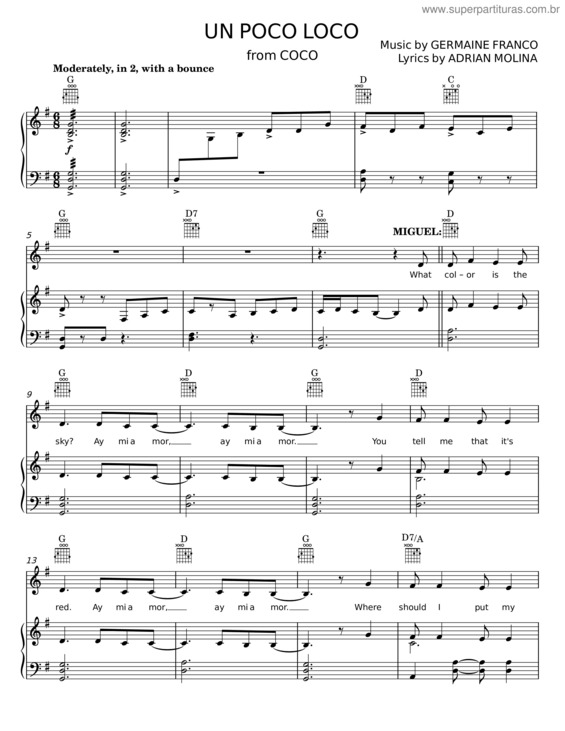 Partitura da música Un Poco Loco v.7