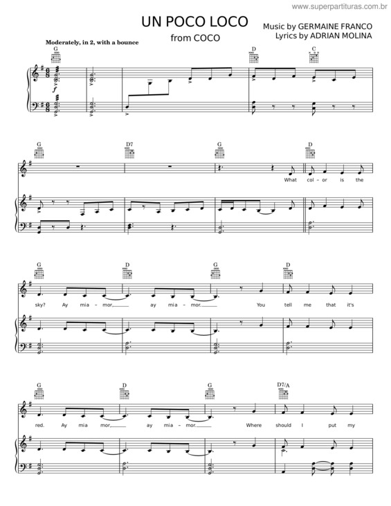 Partitura da música Un Poco Loco v.8