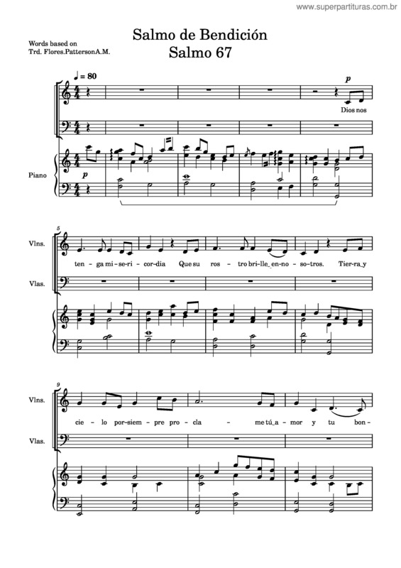 Partitura da música Un Salmo De Bendición Words Based On  Trd. Flores.Pattersona.M