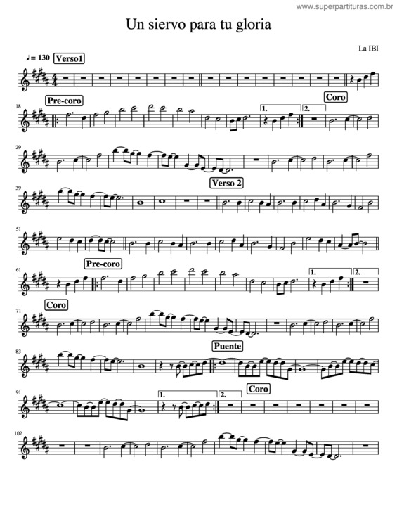 Partitura da música Un Siervo Para Tu Gloria