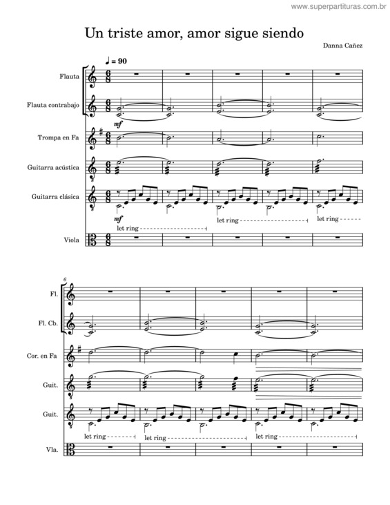 Partitura da música Un Triste Amor, Amor Sigue Siendo