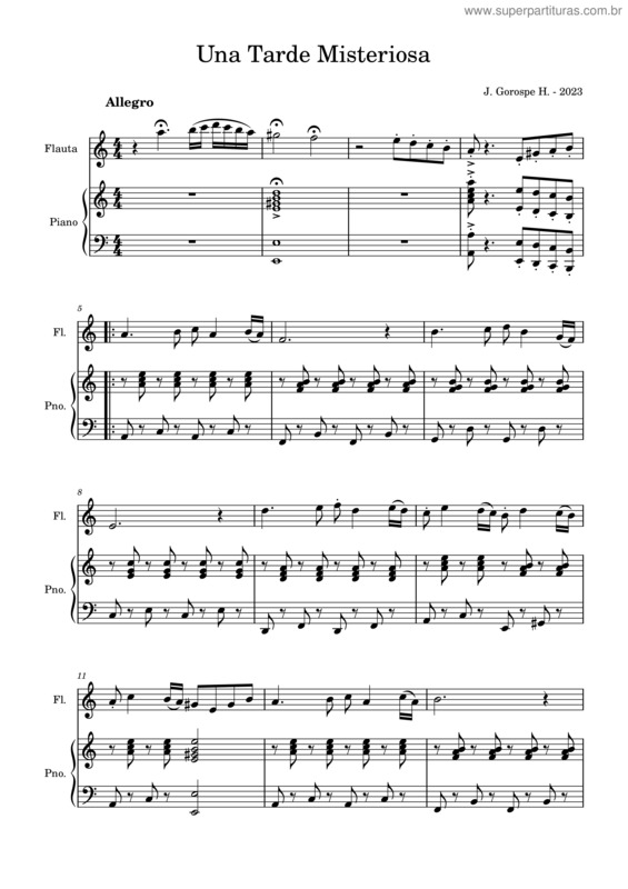 Partitura da música Una Tarde Misteriosa