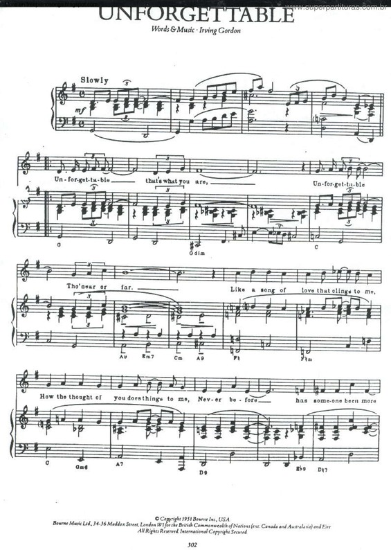 Partitura da música Unforgettable v.8