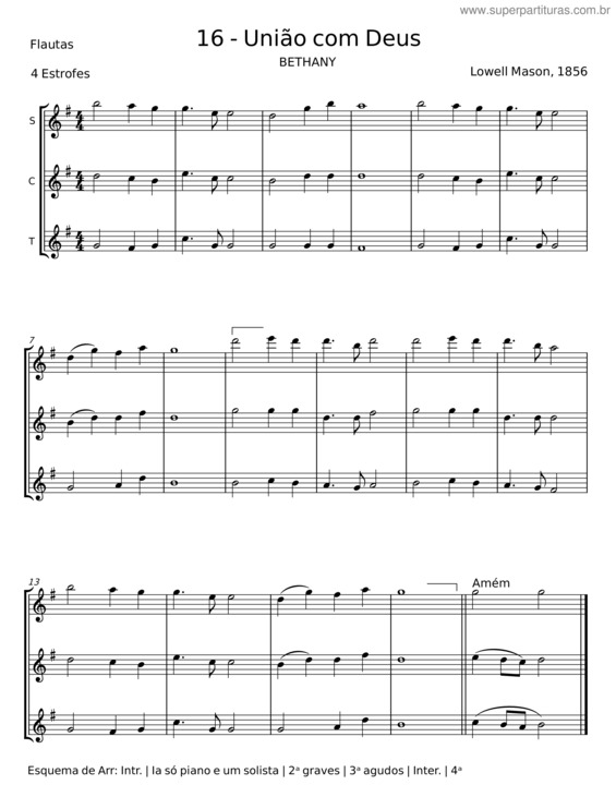 Partitura da música União Com Deus