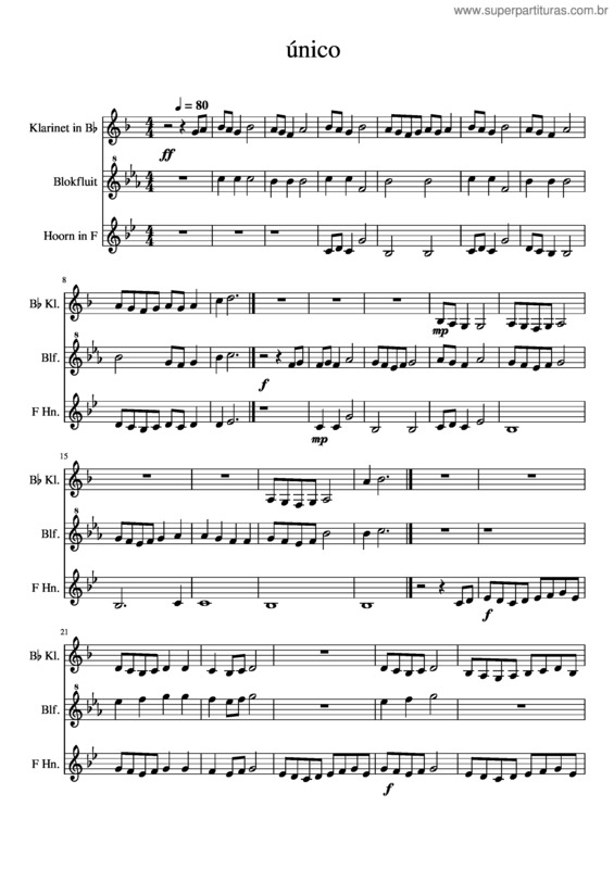 Partitura da música Único v.2