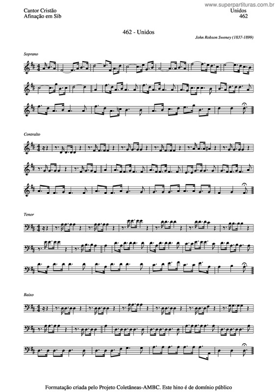 Partitura da música Unidos v.3