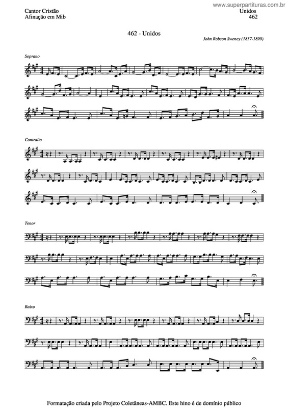 Partitura da música Unidos v.4