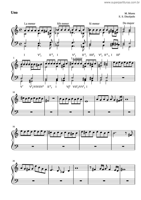 Partitura da música Uno Tango Para Armonizar 1