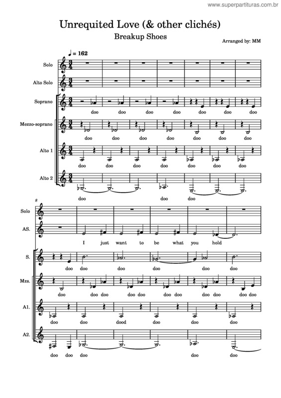 Partitura da música Unrequited Love