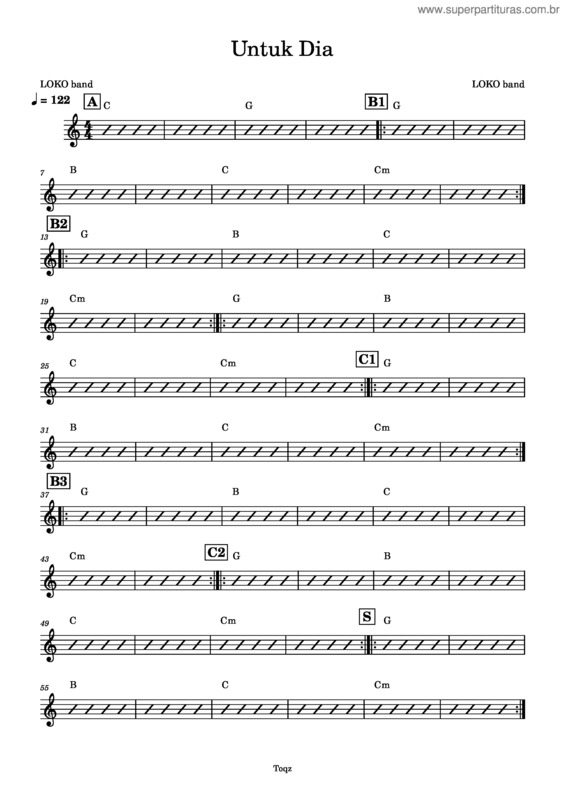 Partitura da música Untuk Dia