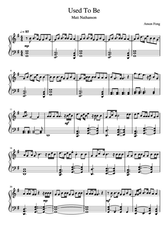 Partitura da música Used To Be