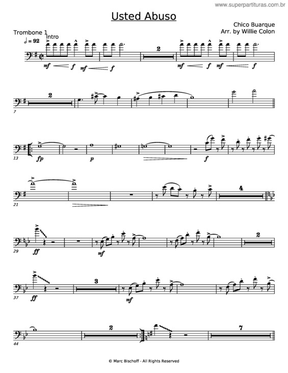 Partitura da música Usted Abuso