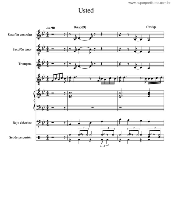 Partitura da música Usted v.3