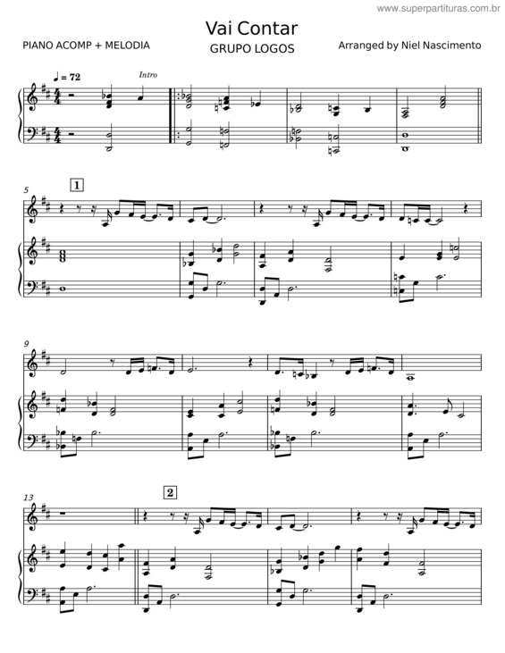 Partitura da música Vai Contar