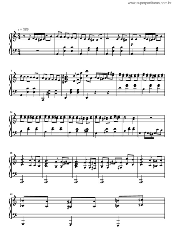 Partitura da música Vals Triste v.2