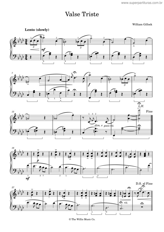 Partitura da música Valse Triste v.2