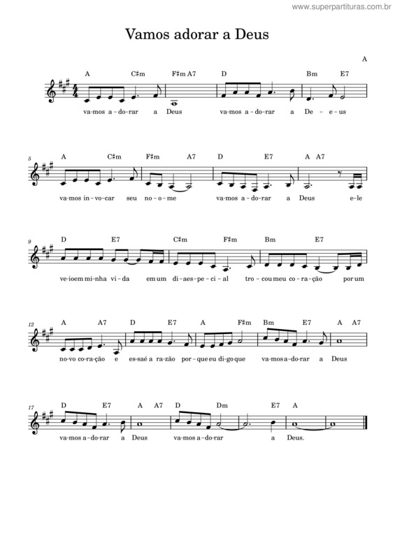 Partitura da música Vamos Adorar A Deus v.4